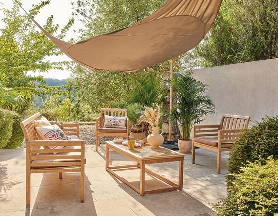 Salon de jardin bois 5 personnes