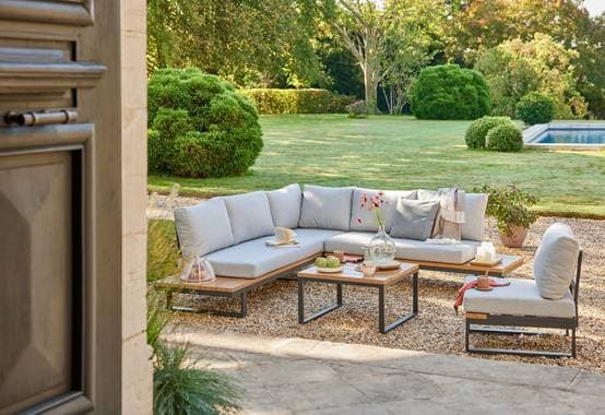 Salon de jardin aluminium anthracite 6 personnes Engy ECLOZ
