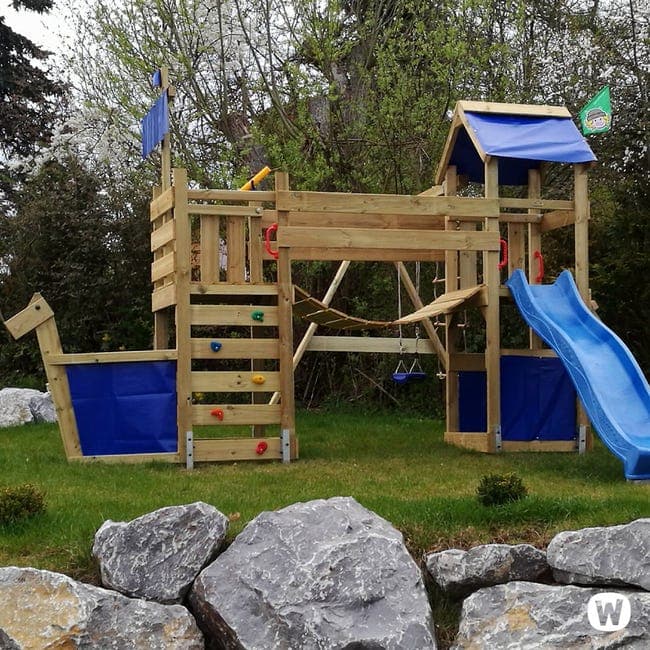 Aire de jeux bateau Wickey StormFlyer avec toboggan et balançoire
