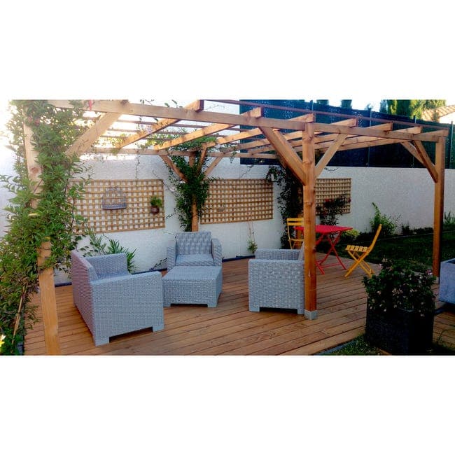 Pergola bois massif 3×5 m – 15 m²